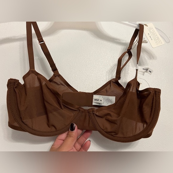Aerie Smoothez Brown Unlined Mesh Balconette Bra - Picture 3 of 9